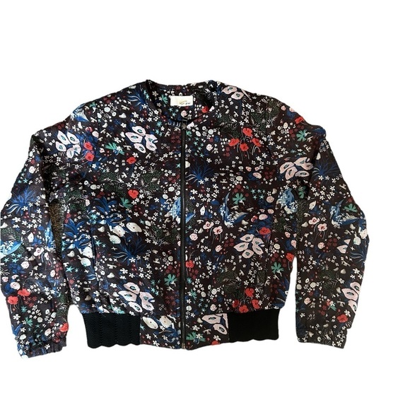 5/$25 Anthropology The Korner lightweight floral zip up jacket size small - Picture 1 of 9